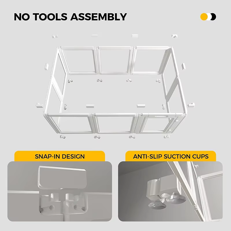 Clear Acrylic Plastic Pet Pen Easy-to-Assemble Dog Pet Kennel Cage for Puppy Cat Rabbit for Small Dogs for Indoor Use